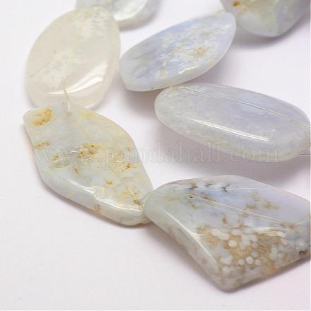Natural Blue Chalcedony Bead Strands G-E381-01-1