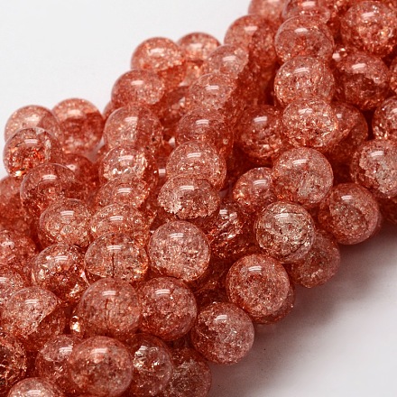 Crackle Glass Round Beads Strands CCG-E001-8mm-06-1