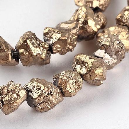 Perles de pierre d'os de dragon naturelles galvanisées G-I177-02B-1