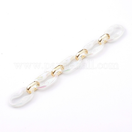 Transparent Acrylic & CCB Plastic Linking Cable Chains AJEW-JB00911-01-1