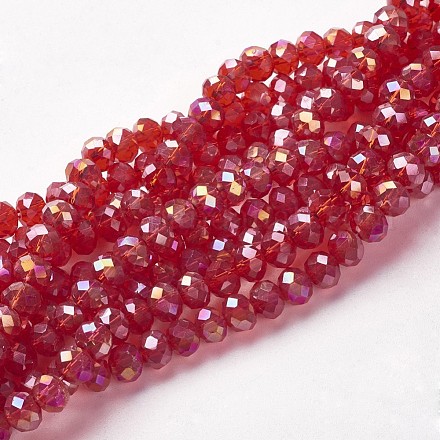Electroplate Glass Beads Strands GR6MMY-47AB-1