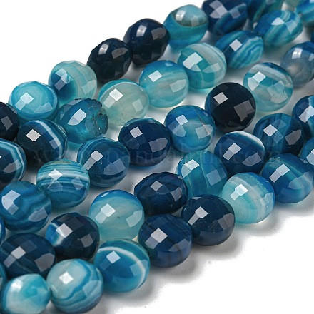 Brins de perles d'agate à bandes naturelles G-K351-A11-02-1