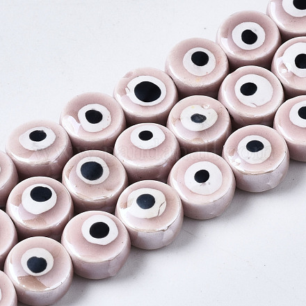 Brins de perles en céramique de porcelaine faites à la main PORC-T006-04J-1