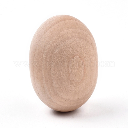 未完成の空の木製イースタークラフト卵  ディー木製工芸品  バリーウッド  60x42mm DIY-L061-01-1