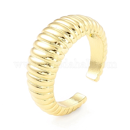 Кольцо с открытой манжетой из латуни с покрытием из круассана для женщин RJEW-I083-04G-1