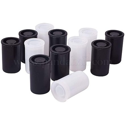 Pandahall 40 Stück Kunststofffolienbehälterhalter 33mm leere Kamerarollenbehälter Aufbewahrungsbehälter mit Deckeln zur Aufbewahrung von kleinem Zubehör CON-PH0001-24-1