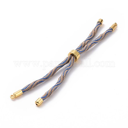Bracelets argentés en corde de nylon MAK-C003-03G-20-1