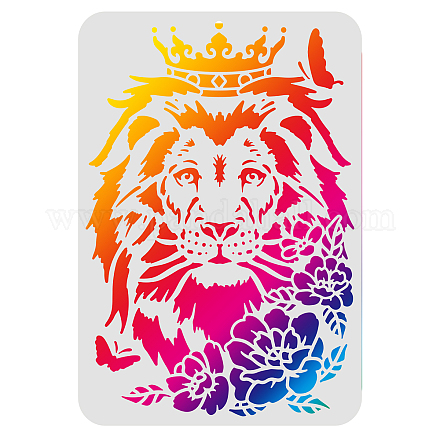 FINGERINSPIRE Lion Head Stencil Template DIY-WH0202-202-1