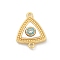 Brass Micro Pave Clear Cubic Zirconia Connector Charms, with Shell, Real 18K Gold Plated, Triangle, 11.5x13x2.5mm, Hole: 1.2mm