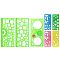 Multifunctional Plastic Geometric Drawing Ruler Set, Draft Template, for Architecture, Office, Studying, Designing, Painting Supplies, Lime, 7pcs/set