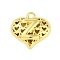 Hollow Brass Pendants for Valentine's Day, Heart with Letter, Real 18K Gold Plated, Letter Z, 25x26x13mm, Hole: 2.5mm
