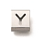 Letter Style 304 Stainless Steel Square Slide Charms, Letter Y, 9x8x4mm, Hole: 3.5x8.5mm