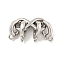 Brass Fold Over Clasps, with Infinity, Platinum, 7x14x6mm, Hole: 1.2mm