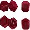 Velvet Ring Boxes, Hexagon, Medium Violet Red, 1-3/4x1-7/8x1-3/4 inch(4.3x4.9x4.3cm)