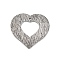 304 Stainless Steel Pendants, Textured, Heart Charms, Antique Silver, 30x30x1~2mm, Hole: 1.8mm