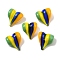 Handmade Lampwork Beads, Heart, Colorful, 17~19x15~17.5x10~12mm, Hole: 1.8~2mm