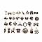 60Pcs 30 Styles Alloy Enamel Charms, Mixed Shapes, Light Gold, Lead Free & Cadmium Free, Black, 9x15x2mm, Hole: 1.8mm, 60pcs/box