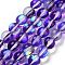 Transparent Glass Beads, Round, Glow in the Dark Beads, Blue Violet, 8mm, Hole: 1mm, about 45pcs/strand, 13.98''(35.5cm)
