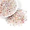 Frosted Glass Seed Beads, Round Hole, Bicone, with Gold Powder, Mixed Color, 4.5x3.5~4mm, Hole: 1.1mm, about 6428pcs/pound