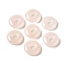 Natural Rose Quartz Pendants, Donut/Pi Disc Charms, 15~16x4~5mm, Hole: 4~5mm