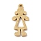 304 Stainless Steel Textured Pendants, Girl, Golden, 14.5x7x1mm, Hole: 1.2mm