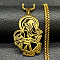 304 Stainless Steel Pendant Necklaces, Virgin Mary, Golden, 23.43 inch(59.5cm)