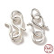 925 Sterling Silver S Shape Clasps, with Double Jump Rings, Silver, 17.5mm
