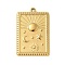 304 Stainless Steel Pendants, Rectangle with Sun & Moon & Star Charm, Golden, 27.5x18x2mm, Hole: 1.6mm