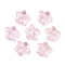 Transparent Spray Painted Frosted Glass Beads, with Glitter Power, Star, Pearl Pink, 8x8x4mm, Hole: 1mm