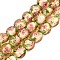 Luminous Handmade Lampwork & Glitter Powder Beads Strands, Round, with Inner Flower, Glow in the Dark, Goldenrod, 9.5~10mm, Hole: 1~1.6mm, about 40pcs/strand, 13.78~14.37 inch(35~36.5cm)