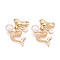 Brass Natural Cultured Freshwater Pearl Pendants, Mermaid, Real 18K Gold Plated, 25~26.5x23~23.5x7~8mm, Hole: 3.5x1.8mm