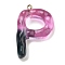 Resin Pendant, with Iron Ring Finding, Letter A~Z, Letter P, 39x26x7mm, Hole: 2mm