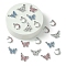 20Pcs 5 Styles Platinum Alloy Crystal Rhinestone Pendants, Moon & Butterfly, Mixed Color, 15~20.5x12~17x2~2.5mm, Hole: 1.6~2mm, 4Pcs/style