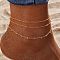 3Pcs Alloy Chain Anklets, Round, 8-1/4 inch(210mm)