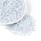 Frosted Glass Seed Beads, Round Hole, Bicone, with Gold Powder, Azure, 4.5x3.5~4mm, Hole: 1.1mm, about 6428pcs/pound