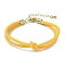 3MM Round Nylon Braided Cord Bracelet Making, Knot, with Golden 202 Stainless Steel Lobster Clasp & Brass Finding, Yellow, 6.69x0.39 inch(17x1cm)