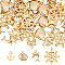 DICOSMETIC 40Pcs 4 Style Stainless Steel Shell Pendants Dolphin Pendants Helm Pendants Golden Anchor Pendants Nautical Pendants Ocean Charms for Bracelet Necklace Earrings Making