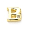 Rack Plating Brass Cubic Zirconia Beads, for Personalized Name Necklaces Making, Long-Lasting Plated, Lead Free & Cadmium Free, Alphabet, Letter B, 12x12.5x4.5mm, Hole: 2.7mm