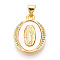 Brass Micro Pave Clear Cubic Zirconia Pendants, with Shell, Oval with Virgin Mary, Real 18K Gold Plated, 21x15.5x3mm, Hole: 5x3.5mm
