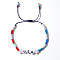 USA Flag Glass Beaded Bracelet for Couples with American Style
