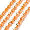Transparent Electroplate Glass Beads Strands, Faceted, Oval, Dark Orange, 8.5x5.5mm, Hole: 1.2mm, about 68~70pcs/strand, 20.07~20.86 inch(51~53cm)