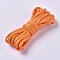 7 Strand Core Polyester Cords Rope, Solid Color, Orange, 4mm, about 3m/bundle