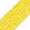Electroplate Glass Beads Strands, Pearl Luster Plated, Faceted, Rondelle, Yellow, 2.3~2.7x2mm, Hole: 0.4mm, about 135~140pcs/strand, 26~27cm
