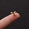 Brass Micro Pave Clear Cubic Zirconia Cartilage Earrings for Women, with Stainless Steel Pins, Golden, Moon, 6mm, Pin: 1.2mm