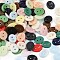 2-Hole Glass Buttons, Oval, Mixed Color, 15x12x3mm, Hole: 1.6mm