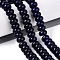 Natural White Jade Beads Strands, Smooth Rondelle, Dyed, Dark Blue, 10~10.5x5.5~6mm, Hole: 0.7~1.2mm, about 61~69pcs/strand, 14.37~15.55 inch(36.5~39.5cm)