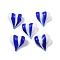 Handmade Lampwork Beads, Heart, Blue, 17~19x15~17.5x10~12mm, Hole: 1.8~2mm