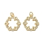 Brass Micro Pave Cubic Zirconia Pendants, with Shell, Flower Charms, Rack Plating, Lasting Plated, Cadmium Free & Lead Free, with Jump Ring, Real 18K Gold Plated, 18.5x17.5x3mm, Hole: 3mm