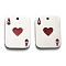 304 Stainless Steel Pendant, with Enamel, Rectangle with Ace of Hearts Charm, Red, 20x15x1.5mm, Hole: 1.2mm