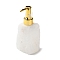 Raw Natural Quartz Crystal Pump Press Bottles, with Plating Plastic Nozzle, Refillable Bottle, for Cosmetics, Essential Oil Emulsion, 53~70x42~64x143~150mm